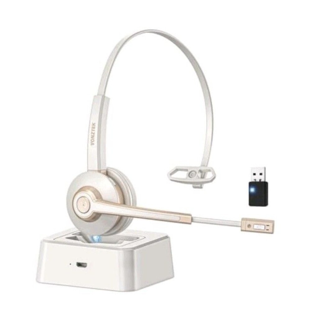 Vonztek Bluetooth Headset with Microphone,Wireless Headset V5.2 with AI Noise